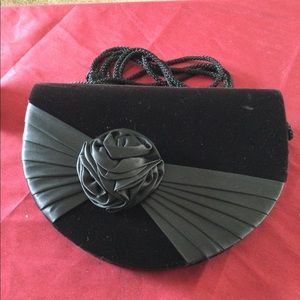 DEC 15 LAST DAY! CLEARANCE: Vintage Eaton Half Moon Velvet Evening Bag